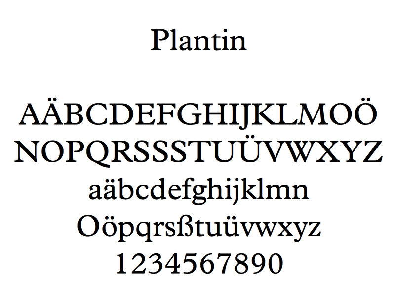 Plantin Typeface