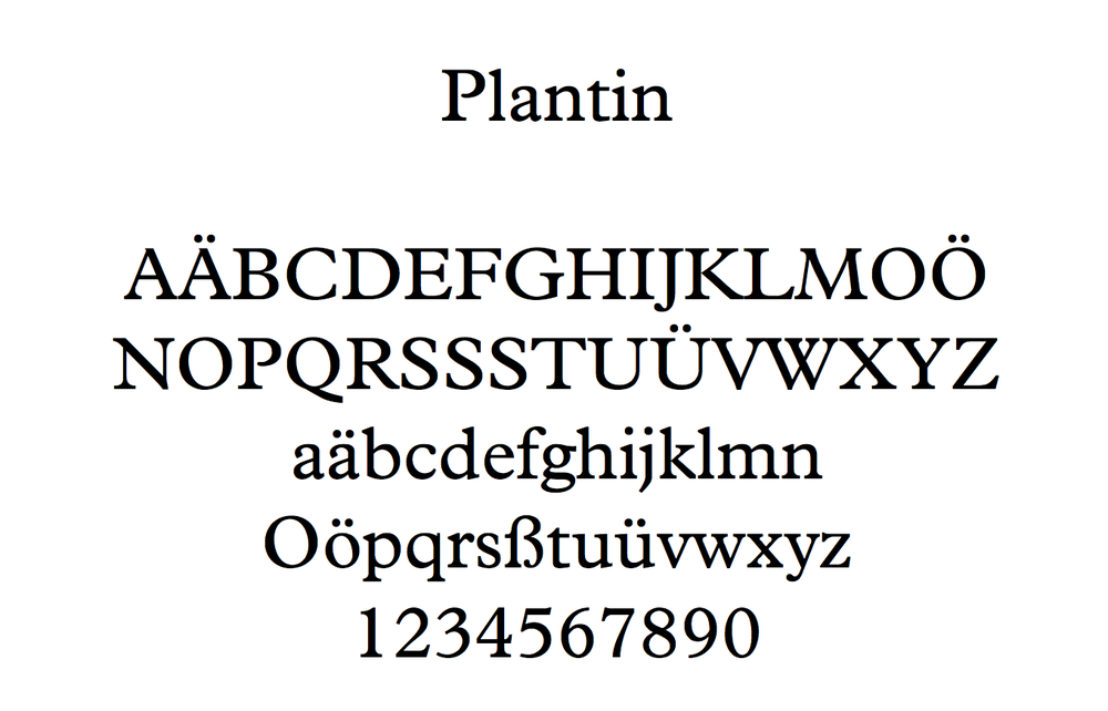 Plantin Typeface
